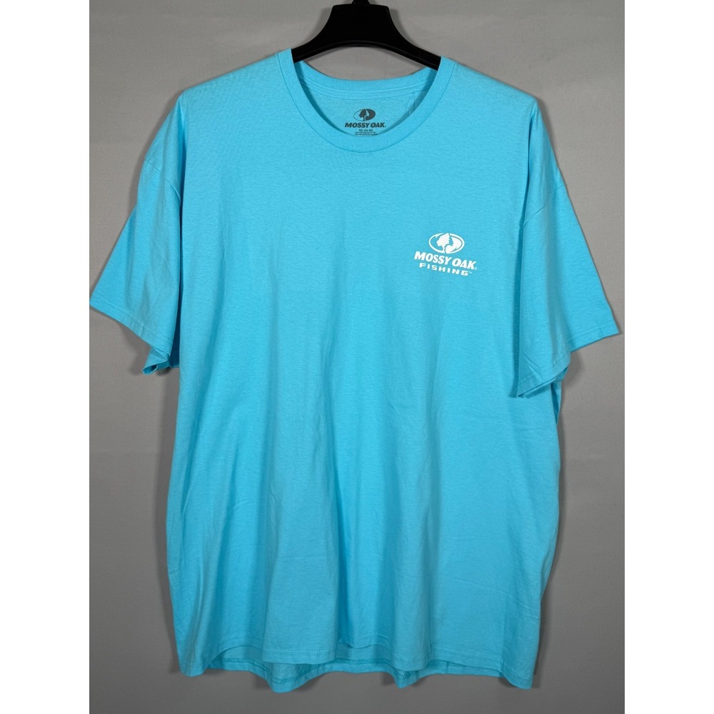 NWT Mossy Oak Men Fishing‎ 3XL Graphic Logo Tee Blue Short Sleeve Pre-shrunk